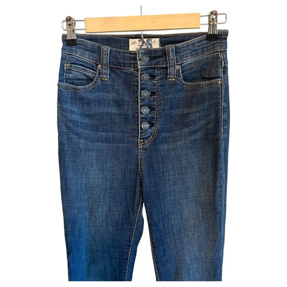 Free People We The Free Irreplaceable Button Fly High Waist Flared Jeans Blue 25 - Picture 4 of 9